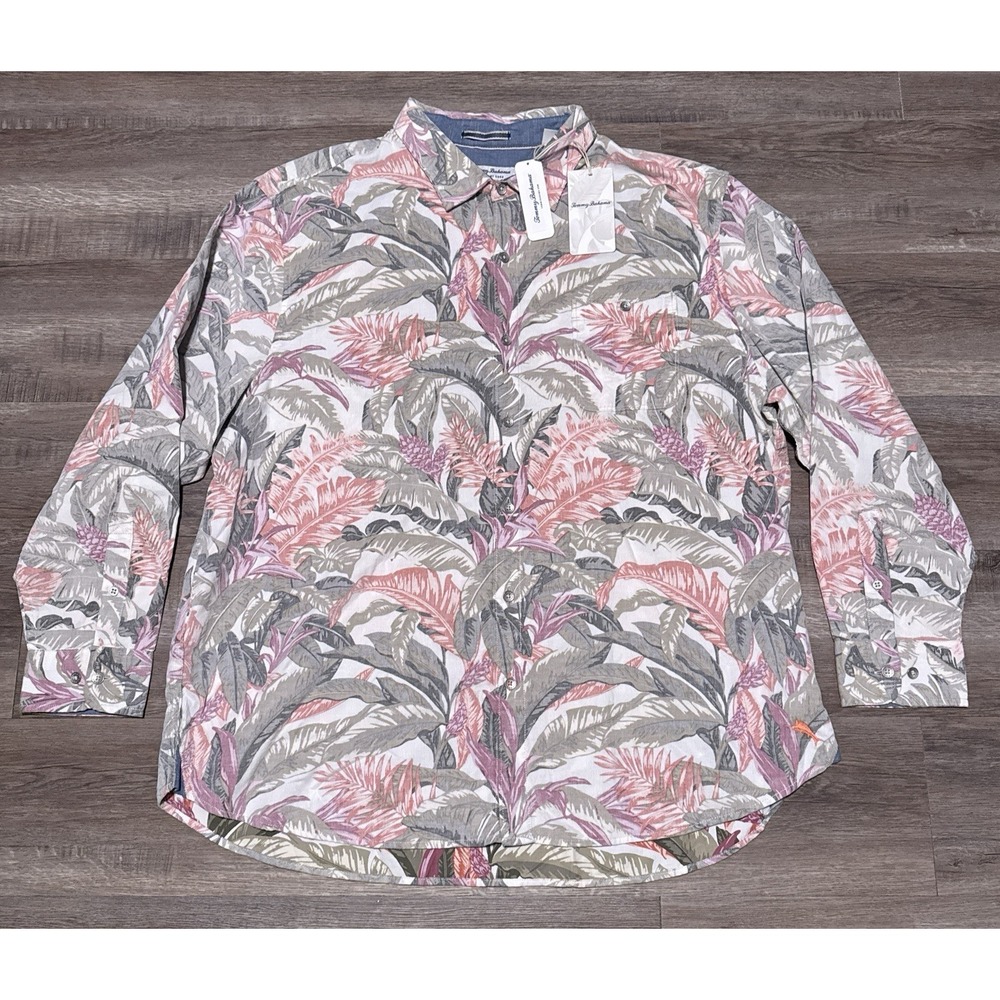 Tommy Bahama Men's 2XL Sweet Chili Coastline Cord Lush Vines Long Sleeve Shirt